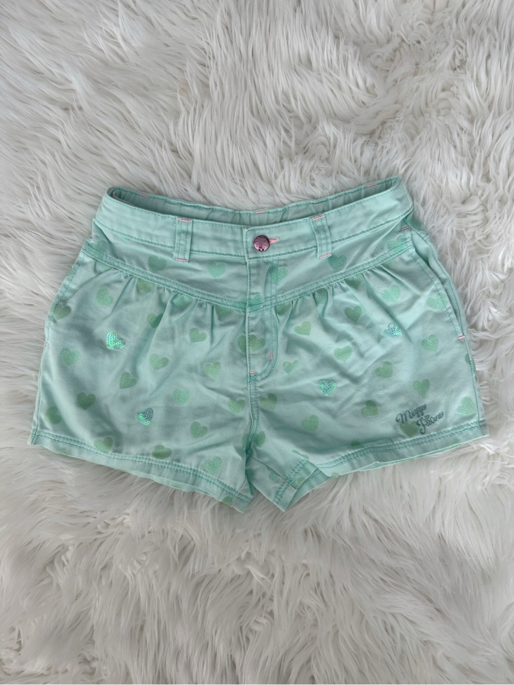 Mezzo Piano Mint Green Heart Print Shorts!